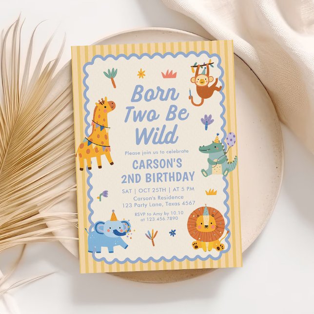 Invitación Animales de Safari Adorables Cumpleaños 2 (Subido por el creador)