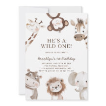 Animales de Safari Adorables Temática Primer Cumpl