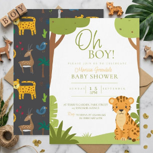 Invitación Animales de safari al agua Oh Chico Ducha 