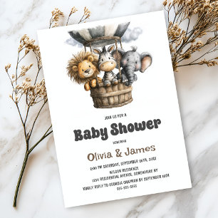Invitación Animales de Safari Baby Shower