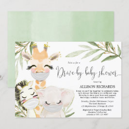 Invitación Animales de safari de ducha de bebé conducidos neu