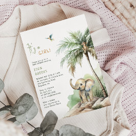 Invitación Animales de Safari de la Jungla | ¡Es Un Chica! En