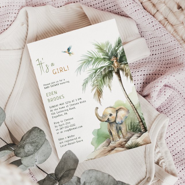 Invitación Animales de Safari de la Jungla | ¡Es Un Chica! En (Subido por el creador)
