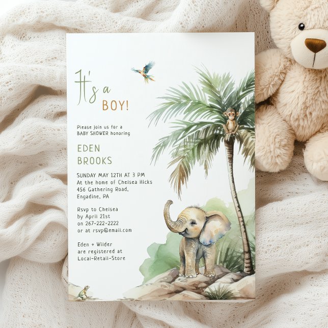 Invitación Animales de Safari de la Jungla | ¡Es Un Chico! Ba (Subido por el creador)