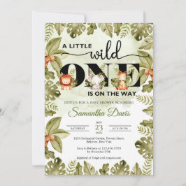 Invitación Animales de safari de la jungla que conducen un ca