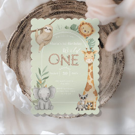 Invitación Animales de Safari de una jungla tropical pastel