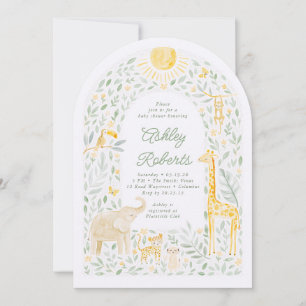 Invitación Animales de Safari en la Jungla Cumple de Bebé Arc