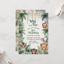 Animales de Safari en la Jungla Cumpleaños Salvaje