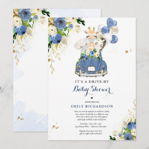 Invitación Animales De Safari Floral De La Marina Manejados P