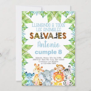 Invitación Animales de safari invitación, niño, jungla.