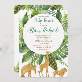 Invitación Animales de Safari invitan a una ducha de bebé