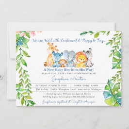 Invitación Animales de Safari Invitat de Baby Shower para Wil