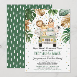 Invitación Animales de Safari Jungla circulan por Baby Shower