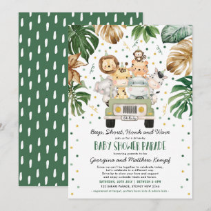 Invitación Animales de Safari Jungla circulan por Baby Shower