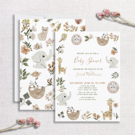 Invitación Animales de Safari lindo guión de Baby Shower de B