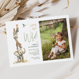 Invitación Animales de Safari "Vamos a salvajes". Foto Cumple