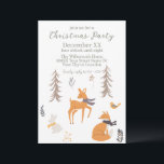 Invitación Animales de Winter Woodland Navidades de arte folc<br><div class="desc">Esta encantadora invitación a la fiesta incluye un tema de madera de invierno con un diseño de arte folclórico escandinavo. Varios animales de bosque se retratan entre árboles en un bosque invernal. Un pequeño zorro está en la parte inferior con un pájaro encima. En el centro hay un ciervo y...</div>