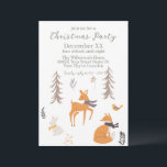 Invitación Animales de Winter Woodland Navidades de arte folc<br><div class="desc">Esta encantadora invitación a la fiesta incluye un tema de madera de invierno con un diseño de arte folclórico escandinavo. Varios animales de bosque se retratan entre árboles en un bosque invernal. Un pequeño zorro está en la parte inferior con un pájaro encima. En el centro hay un ciervo y...</div>