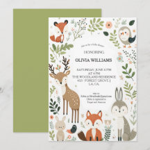 Animales de Woodland adoran Baby Shower