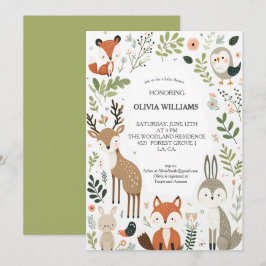 Invitación Animales de Woodland adoran Baby Shower