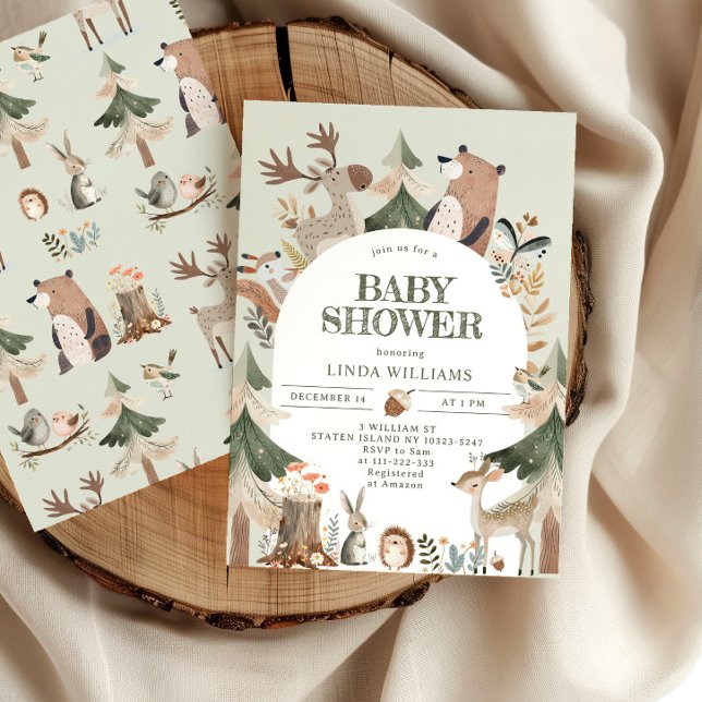 Invitación Animales de Woodland Arch Baby Ducha (Subido por el creador)
