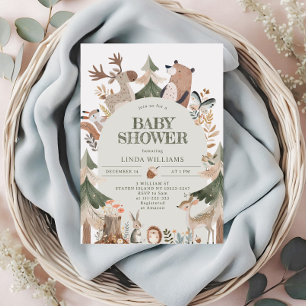 Invitación Animales de Woodland Arch Baby Ducha