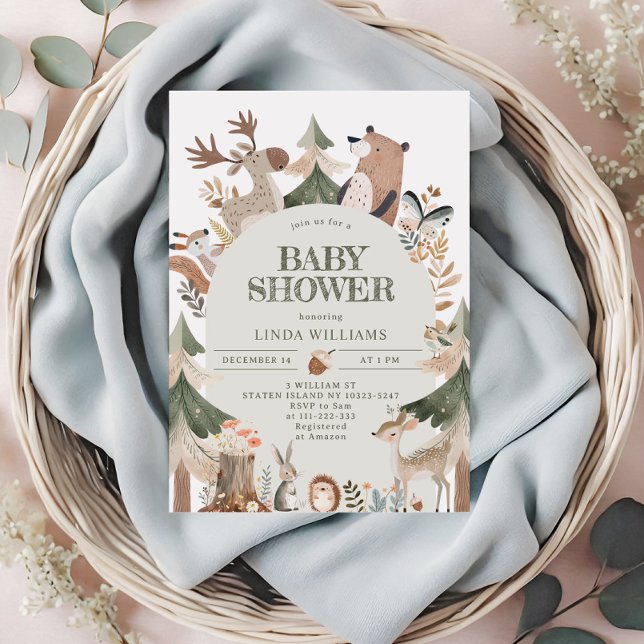 Invitación Animales de Woodland Arch Baby Ducha (Subido por el creador)