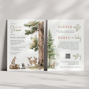 Invitación Animales de Woodland   Baby Shower All In One Pare