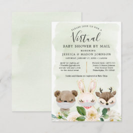 Invitación Animales de Woodland: Baby Shower virtual invita a