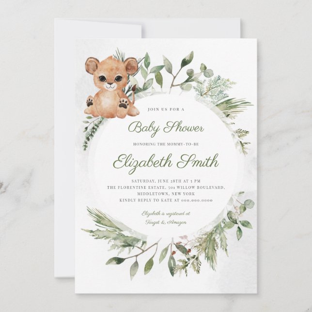 Invitación Animales de Woodland beben invitat de Baby Shower  (Anverso)