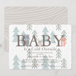 Invitación Animales de Woodland beben su Baby Shower frío por