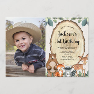 Invitación Animales de Woodland Bosque niño cumpleaños