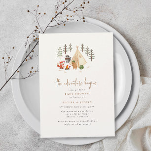 Invitación Animales de Woodland La aventura empieza Baby Show