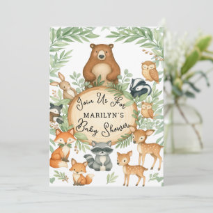 Invitación Animales de Woodland para bebés con dieta en Baby