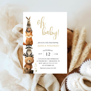 Invitación Animales de Woodland personalizados adoran Baby Sh