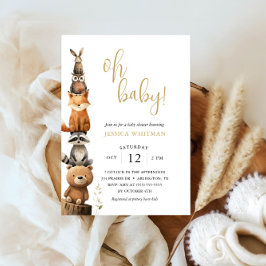 Invitación Animales de Woodland personalizados adoran Baby Sh