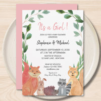 Animales de Woodland: Una pareja Chica Baby Shower