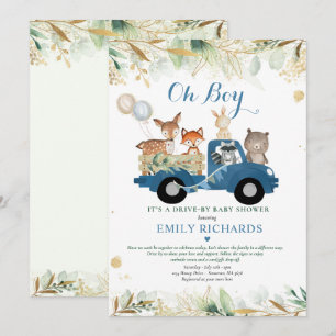 Invitación Animales De Woodland Verdor Manejados Por Baby Sho
