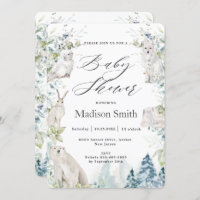 Animales del Ártico Invernal Baby Shower Neutral A