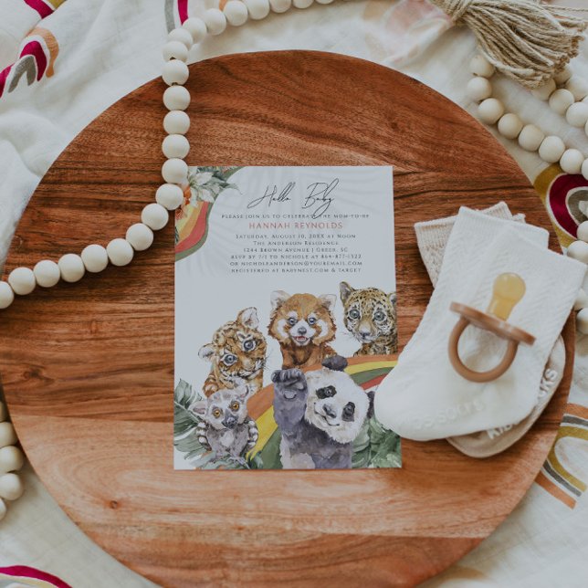 Invitación Animales del bebé de la jungla tropical | BABY SHO (Subido por el creador)