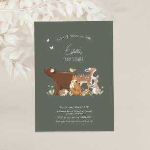 Invitación Animales del Bosque Amigos del Bosque Baby Shower