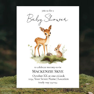 Invitación Animales del Bosque Baby Shower