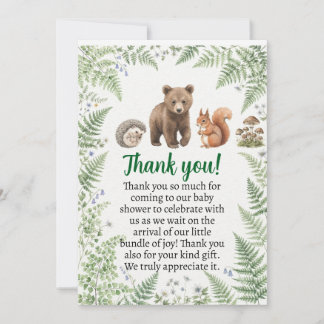 Invitación animales del bosque baby shower 
