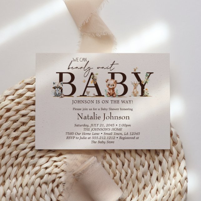 Invitación Animales del Bosque Baby Shower Boho (Subido por el creador)