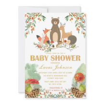 Animales del bosque Baby Shower Woodland