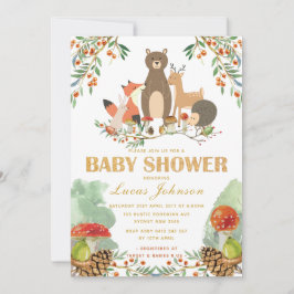 Invitación Animales del bosque Baby Shower Woodland