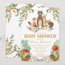 Animales del bosque Baby Shower Woodland