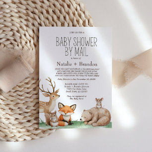 Invitación Animales del Bosque Boho por Correo para Baby Show