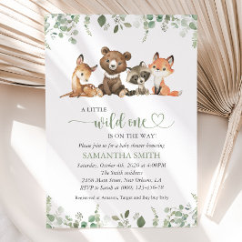 Invitación Animales del bosque, Bosque, Salvaje, Baby Shower
