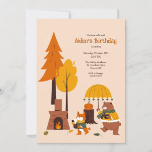 Invitación Animales del Bosque Calentándose